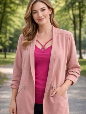 Maurices Mauve Open-Front Blazer Jacket